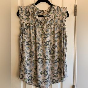 Loft shirt sleeve ruffled blouse